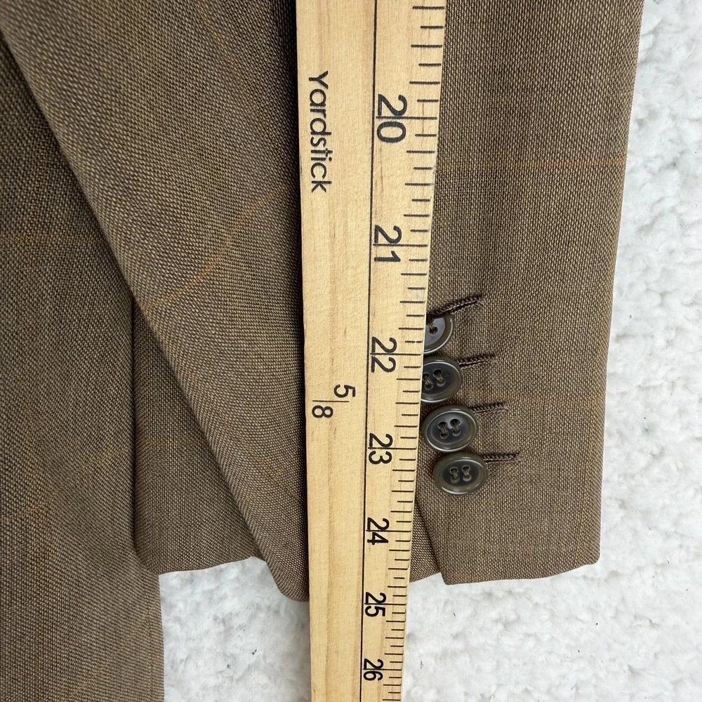 Brioni Mens 42R Brown Wool Plaid 2 Button 2 Piece Suit 34x30 Italy Augusto